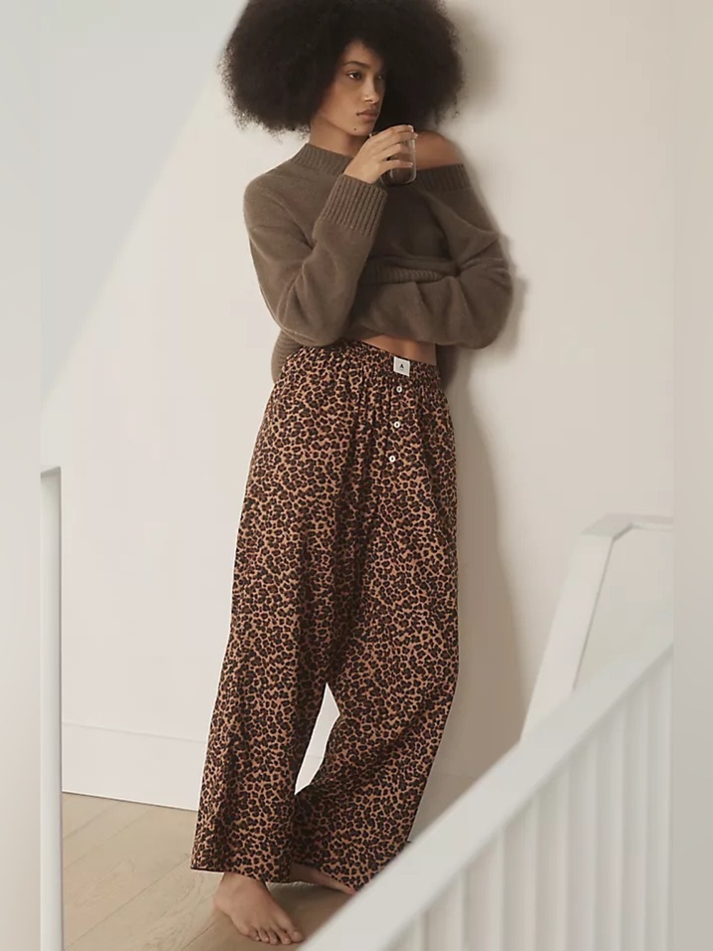 Anthropologie The Wren Boxer Trousers Leopard Print Size L